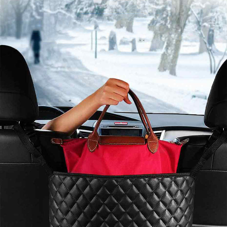 Car Seat Storage Organizer, Handbag Holder, Luxury Car Organizer, Backseat Storage Bag, Backseat Car Organizer for Purse, Phone & Essentials