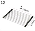 Foldable Stainless Steel Kitchen Sink Drying Rack, Space-Saving Over-the-Sink Dish Drainer for Dishes, Fruits & Vegetables