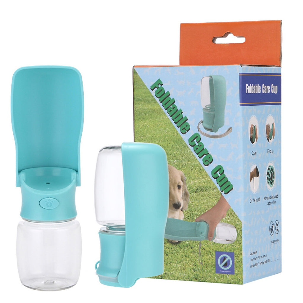 Portable Dog Water Bottle with Foldable Bowl, Leak-Proof Pet Water Dispenser for Travel & Walking