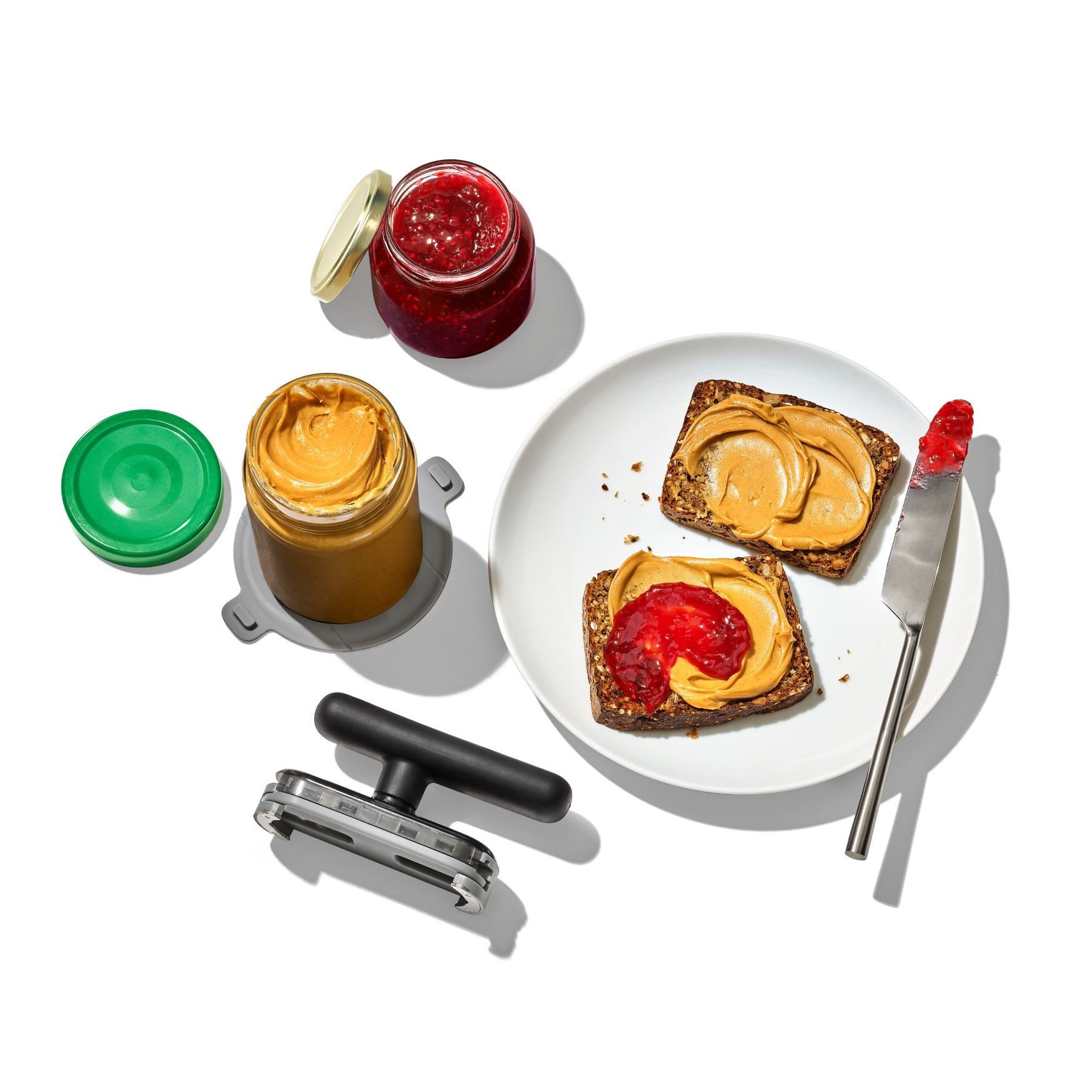 Multifunctional Bottle Opener for Kitchen, 4-in-1 Jar & Can Opener Household Gadget