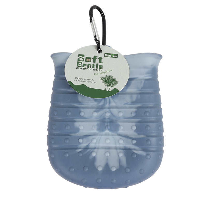 2-in-1 Dog Paw Cleaner Cup with Soft Silicone Brush, Portable Pet Foot Washer for Muddy Paws