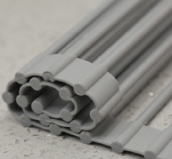 Foldable Stainless Steel Kitchen Sink Drying Rack, Space-Saving Over-the-Sink Dish Drainer for Dishes, Fruits & Vegetables