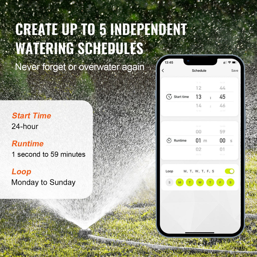 Smart WiFi Sprinkler Timer with Brass Inlet, Single Outlet Hose Faucet Water Timer with App & Voice Control, 2.4GHz WiFi/Bluetooth, IPX6 Waterproof