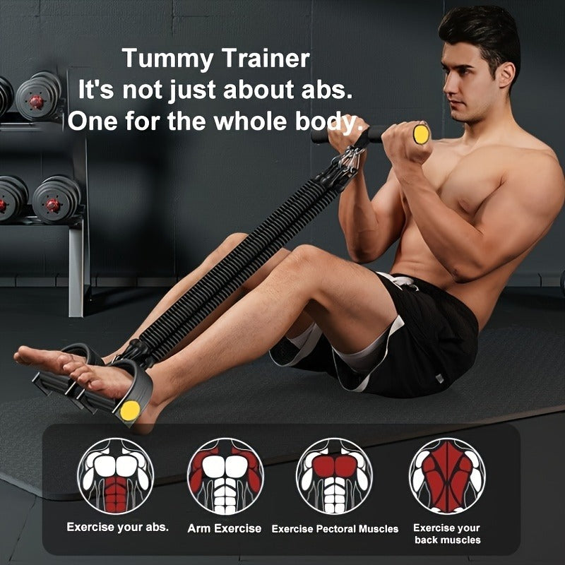 Adjustable Resistance Bands Set with Foot Pedals & Handles, High-Resistance Exercise Bands for Fitness, Stretching & Ab Training