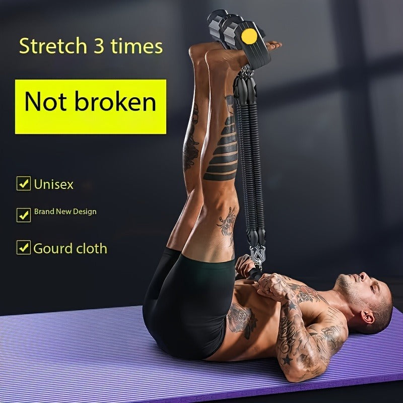 Adjustable Resistance Bands Set with Foot Pedals & Handles, High-Resistance Exercise Bands for Fitness, Stretching & Ab Training