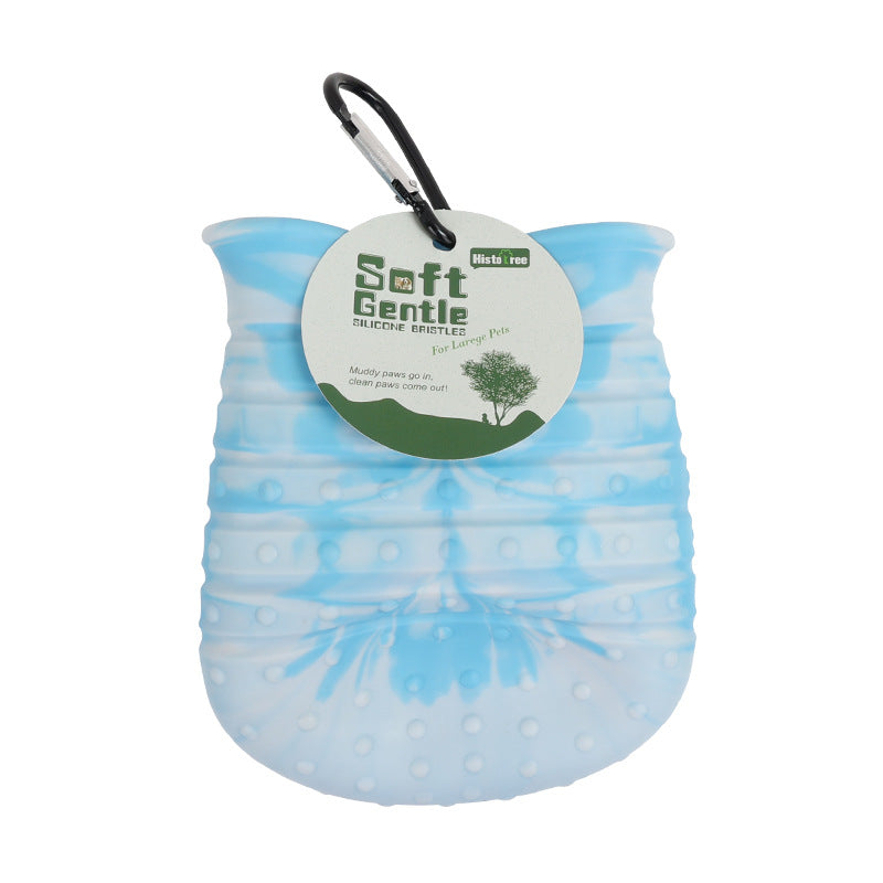 2-in-1 Dog Paw Cleaner Cup with Soft Silicone Brush, Portable Pet Foot Washer for Muddy Paws